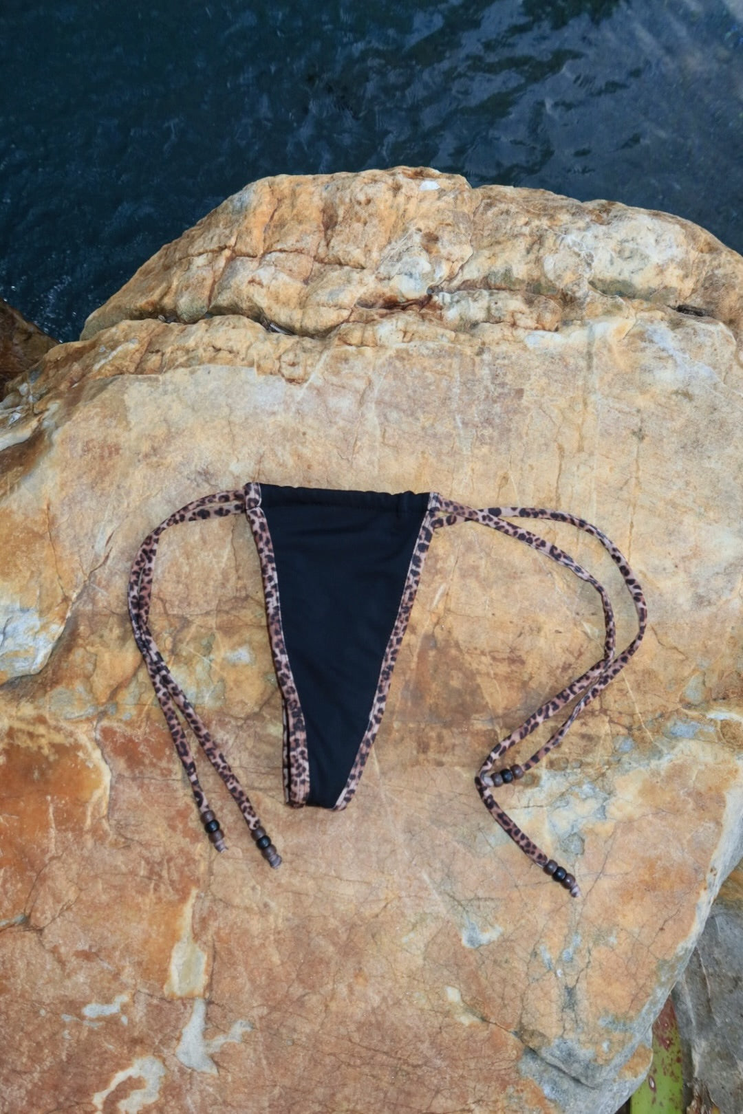 leopard trim thong